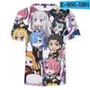 Мода Harajuku Kid Kawaii Топ Новый Аниме Re: Футболка Zero Cute Twin Ram Rem для косплея 3D с коротким рукавом для мужчин и женщин