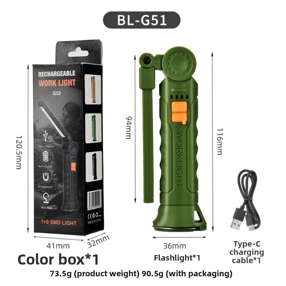 Rechargeable Work Light with Magnet & Hook Handheld Searchlight  For Night Work Outdoor Camping