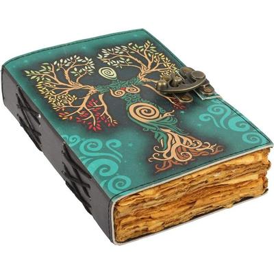 Пустая Книга Заклинаний Дневника Теней с застежкой-замком Антикварная ручная работа с краем Декле