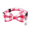Pet Breakaway Kitten Cat Collar Bow Tie with Bell Cute Plaid Christmas Red Adjustable Dog Collar for Cats Kitten Accessories
