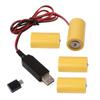 97cm USB To 6V LR14 C Dummy Battery Eliminate Cable for 4 LR14 C Battery for Toy, Controllers Water Heater, Torches