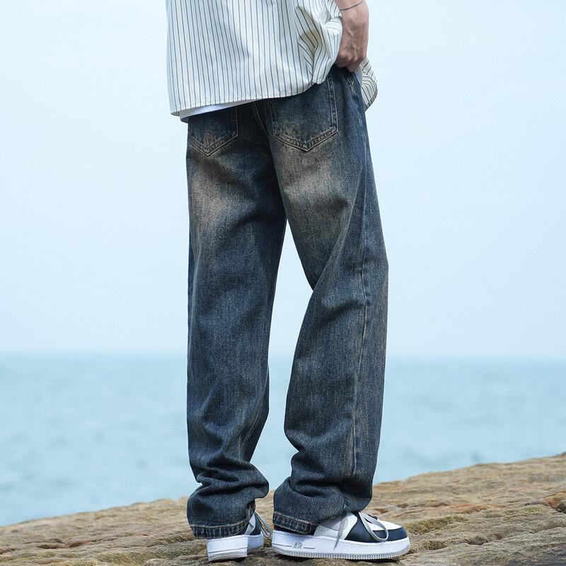 paul frank Мужские джинсы в американском ретро-стиле, свободного прямого кроя