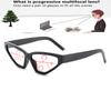 Европейские и американские очки для чтения с ретро-полигональной линзой и кошачьим глазом в маленькой оправе с прогрессивными мультифокальными линзами +0,75 до +4