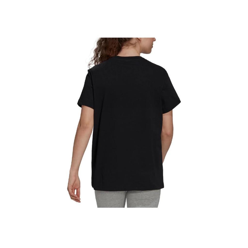 Adidas BoS Metallic Skin-Friendly Soft Comfortable Short Sleeve T Shirt Women Tops Black FM9447