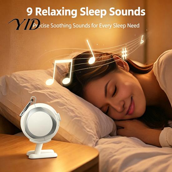 Long Battery Life Sound Machine White Noise with Bluetooth-compatible Speaker, Portable Baby Sleep Soother Nursery Therapy Device Aid,USB Rechargeable