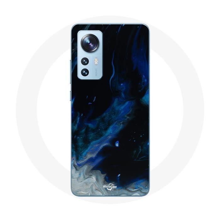 Coque pour Xiaomi Mi 12 / 12X Nuages de fumée multicolore de bleu gris et noir sur fond noir