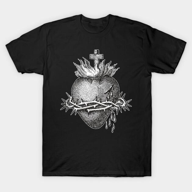 Asian Size Cotton Unisex Tshirt Print T-shirt Most Sacred Heart Of Jesus Christ T-shirt No-Cut Print Regular Fit