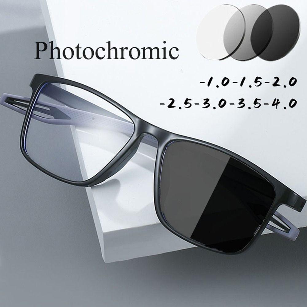 TR90 Frame Myopia Eyewear Lightweight Short Sighted Eyeglasses Photochromic Glasses Office