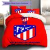 Atletico Madrid Logo Pattern Bedding Set Quilt Cover Pillowcase Home Decor Gift (1 * duvet cover + 2 * pillowcase, without core)