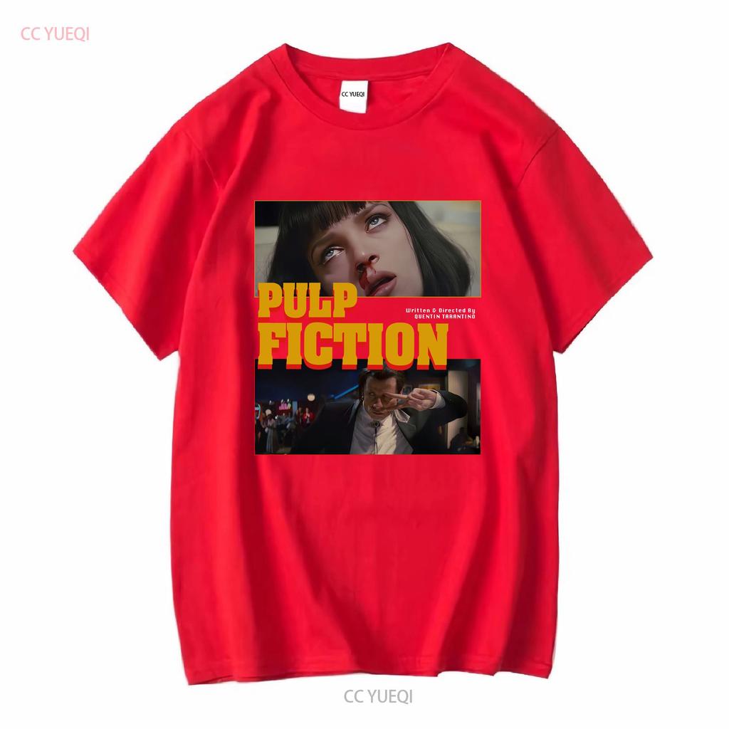 Футболка с принтом из фильма «Криминальное чтиво» Винтажная Ретро для фанатов Квентина Тарантино Стирка Оверсайз День рождения с длинным или коротким рукавом винтаж