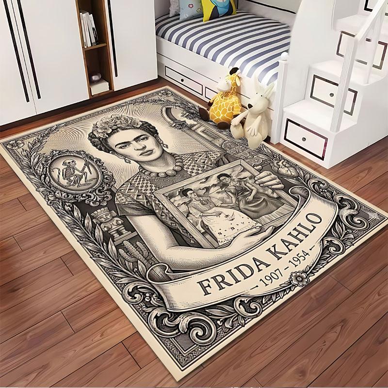 Frida Kahlo Vintage Artwork suitable as a non-slip mat for the living room or bedroom sofa