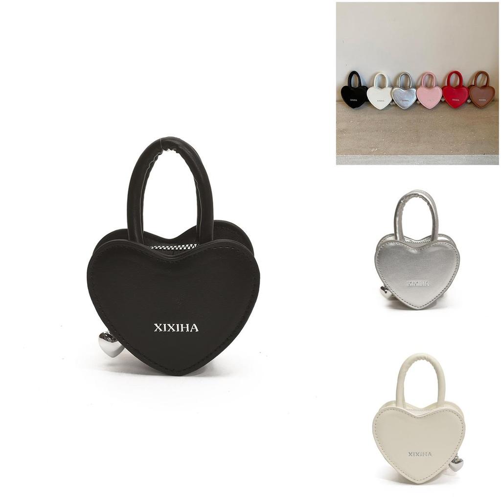 Girl Pu Crossbody Bag With Heart Design And Chain Detail For School And Casual