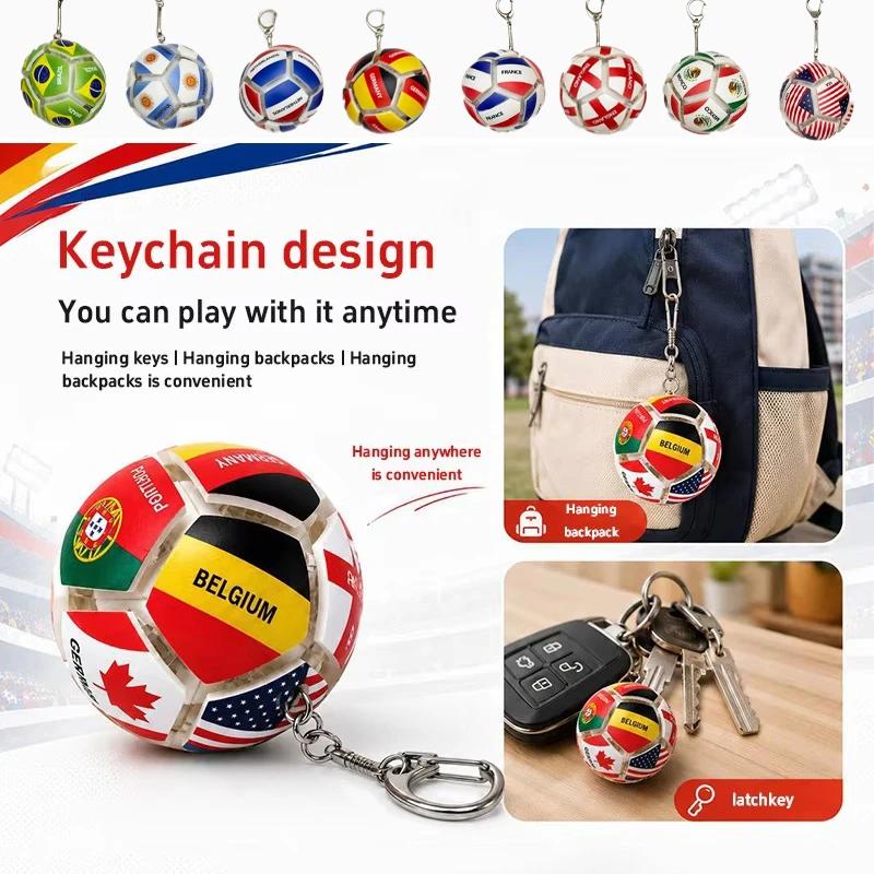 Футбольный брелок Игрушка-антистресс Подвеска для снятия стресса Футбольный мяч для фаната Портативный Сувенир национальной команды для ключей автомобиля Сумки