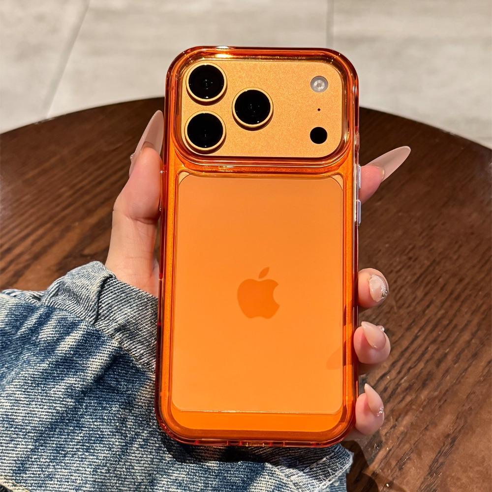 Прозрачный Жесткий Акриловый Чехол для For Iphone 17 16 Pro Max 14 1 Plus 12 13 11 Air Прозрачный Металлическая Кнопка Ударопрочный Тонкий Чехол