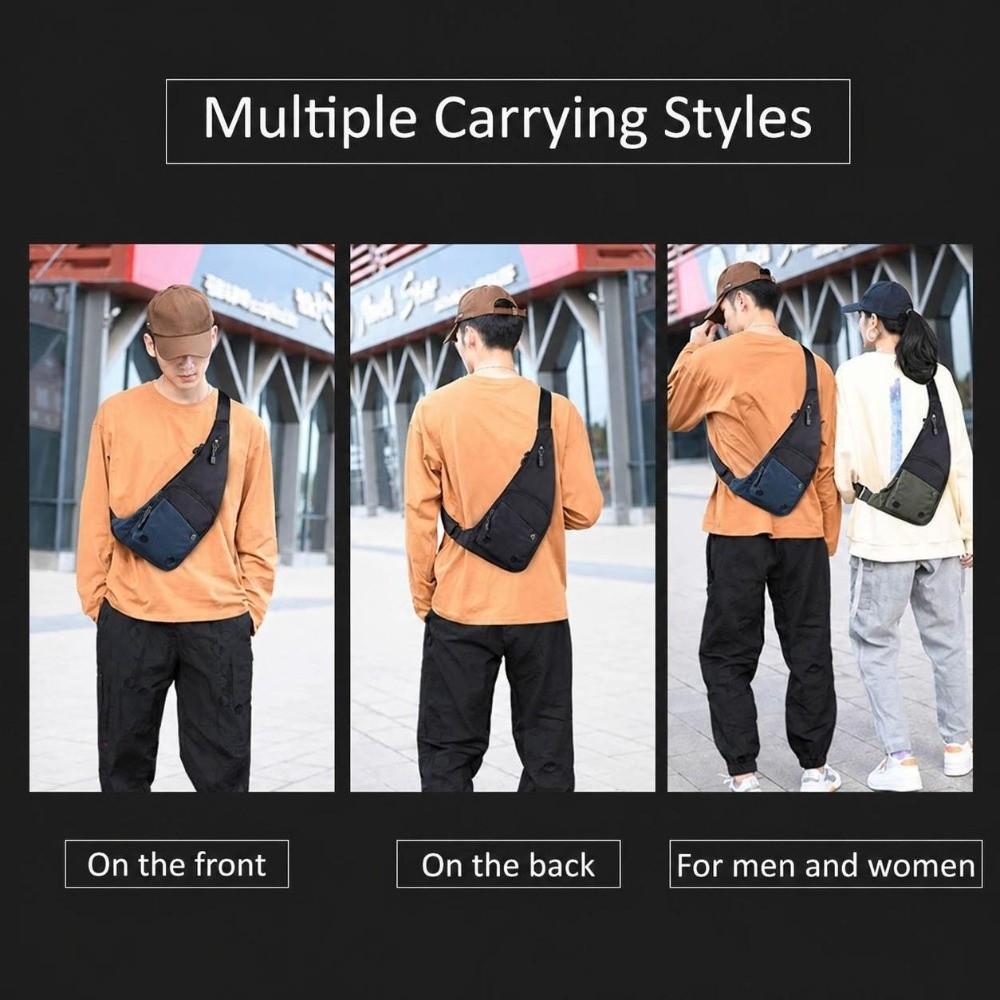 Lightweight Crossbody Shoulder Bag Zipper Pockets Sling Backpack Chest Bag  Camping Outdoor