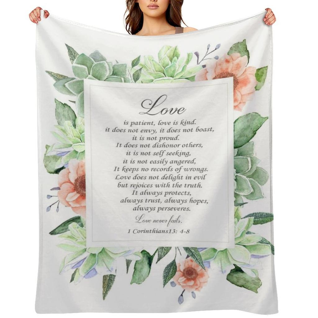 Bible verse 1 corinthians 13 Throw Blanket sofa bed Soft Beds Bed Quilt Blankets