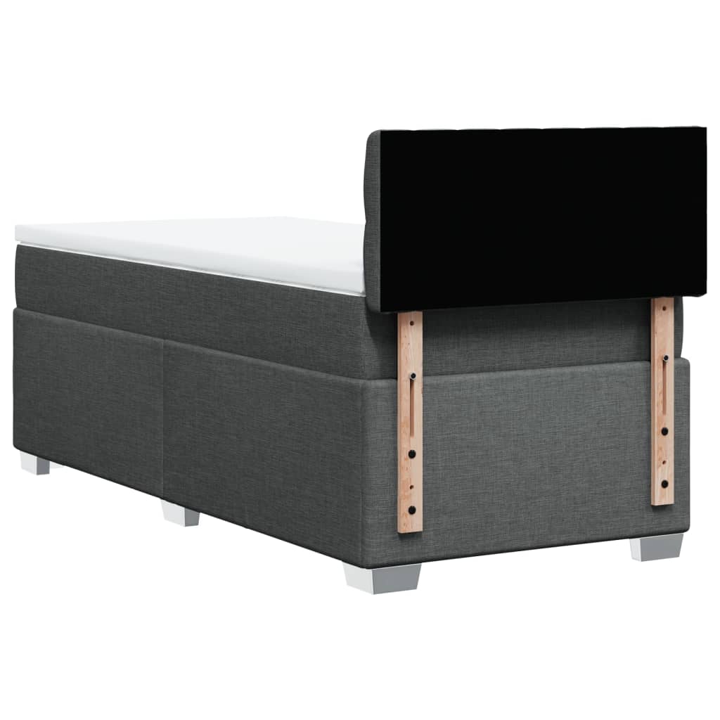 Box Spring Bed with Mattress Dark Gray 90x190 cm Fabric