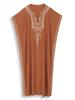 EDOLYNSA Embroidered Women's Kaftan Robe Caftan Fashion Holiday Dress Loose Cozy Bathing Suit Cover Up Lounge Wear House Dress Wrap Q1653