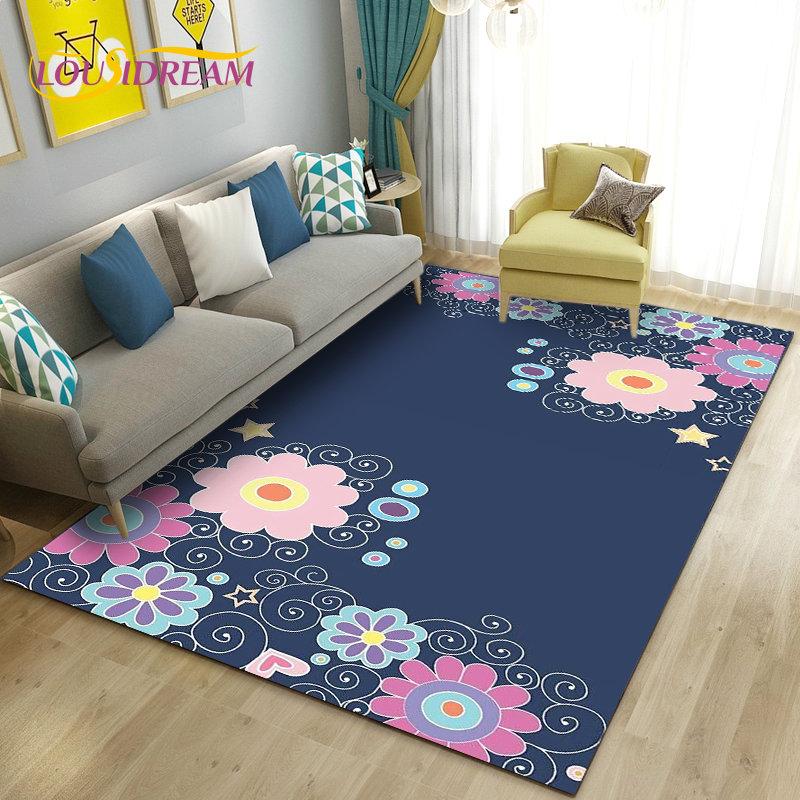 3D коврик в виде гриба, цветка, растения, листа, ковер для гостиной, спальни, дивана, коврик для украшения, кухонный нескользящий напольный коврик