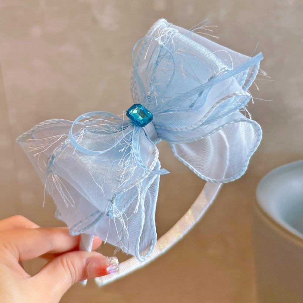 Solid Color Sparkling Bow Hairband Rhinestones Kids Hair Accessories Children Accessories
