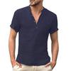 Summer Men's Short-Sleeved T-shirt Cotton and Linen Led Casual Men's T-shirt Shirt Male Breathable XS-5XL
