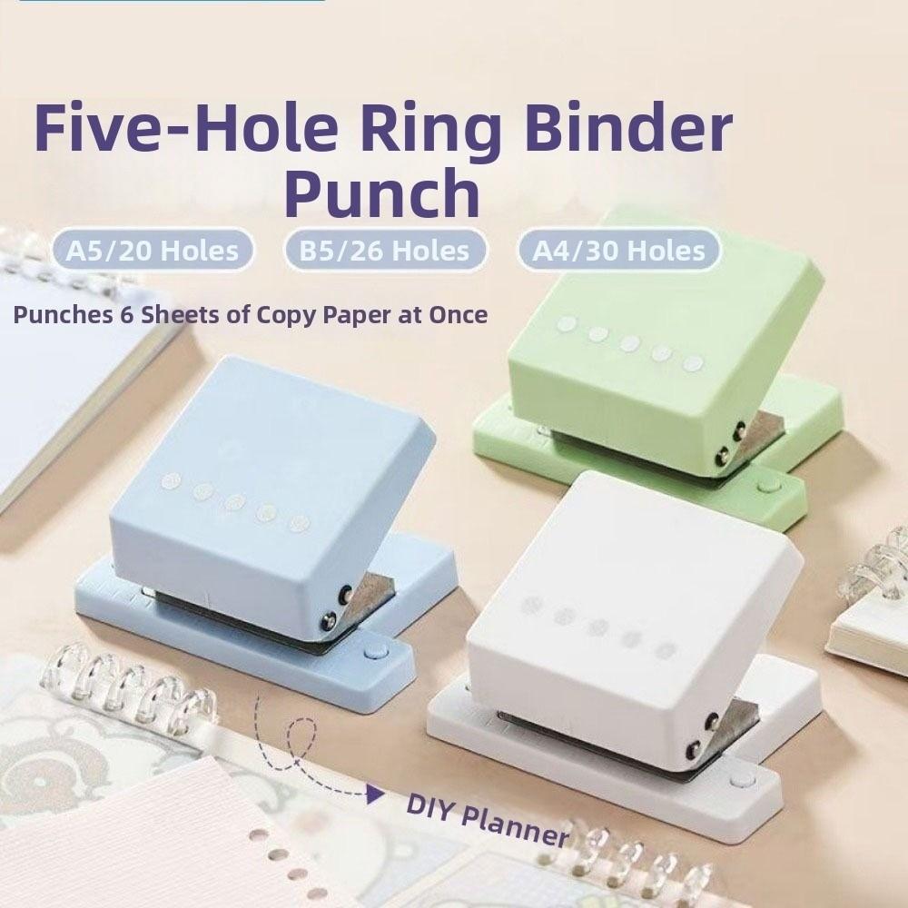 DIY 5 Hole Punching Machine Anti Slip Paper Punch Portable 5 Hole Puncher Scrapbooks