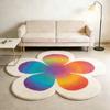 Cream Style Carpets for Living Room Color Flower Bedroom Decor Carpet Fluffy Soft Irregular Shape Rug Home Thick Plush Floor Mat