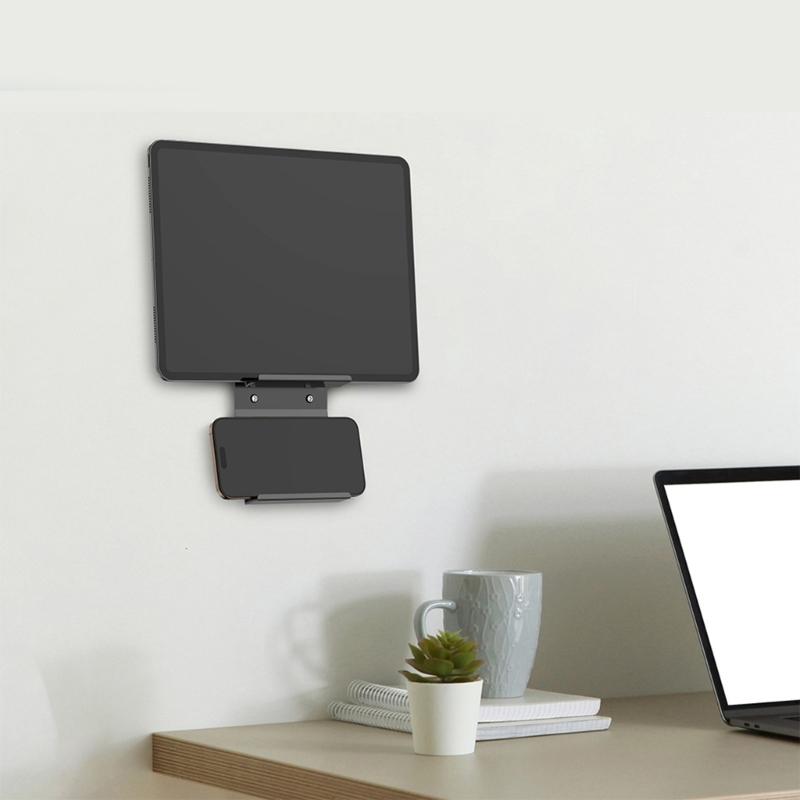 Metal Phone Wall Bracket Support Space Saving Design Wide Compatibility Up To 22mm Devices for Kitchen Bathroom Office