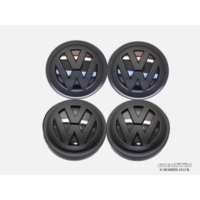 MODIFIX-CO-UK Черные матовые колпачки ступицы колеса из легкого сплава для VW 4 шт. VW Golf MK7 Passat Tiguan 66 мм