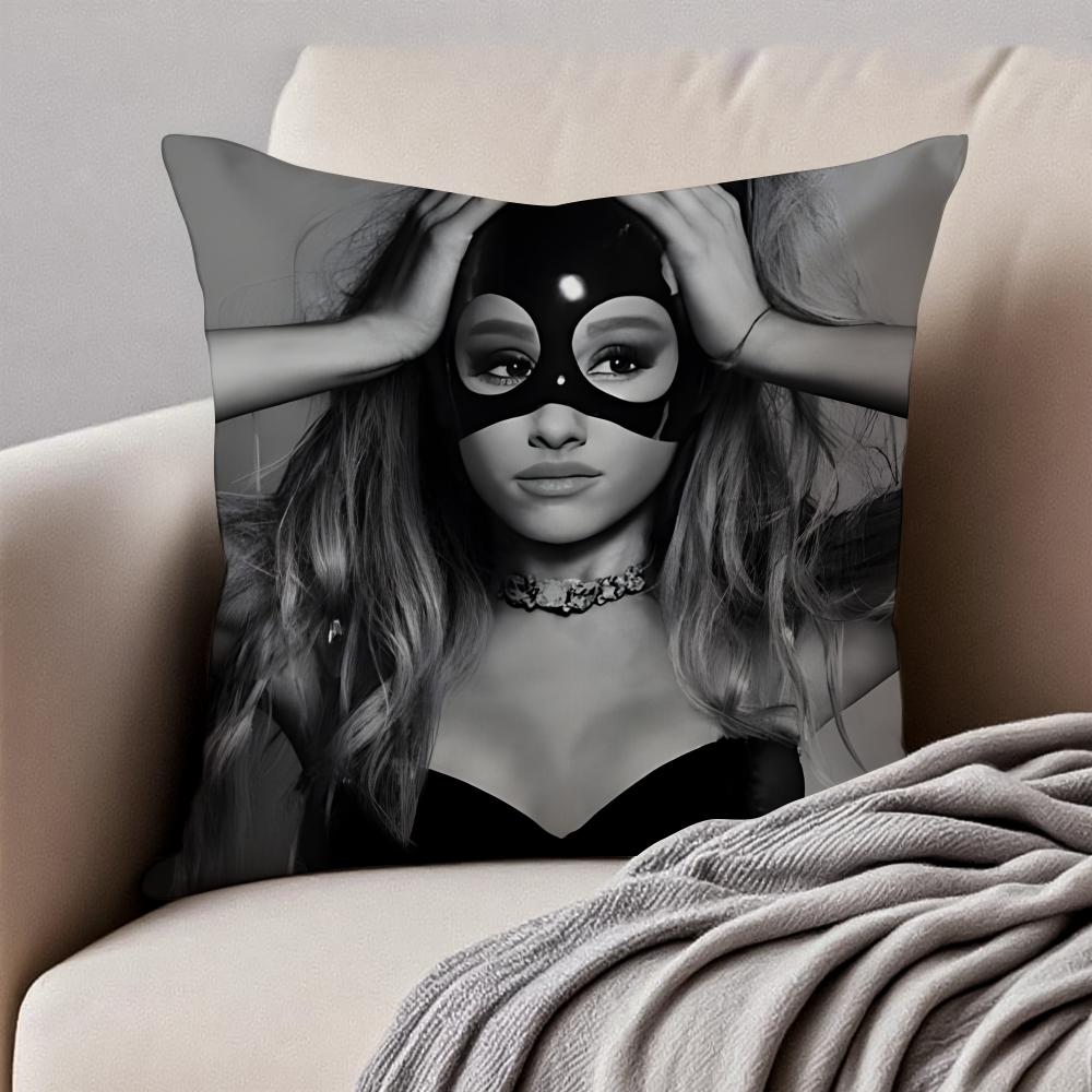 actress AAriana Grande Cushion Cover Pillowcase Antidustmite Invisible Zipper Short Plush Sofa Cushion