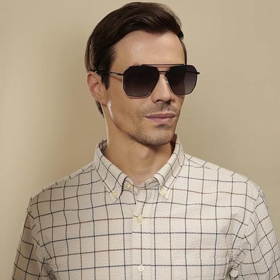 VINCENT CHASE EYEWEAR By Lenskart | Full Rim Square Sunglasses| Polarized And 100% UV Protected | Men & Women | Vc S12593/P