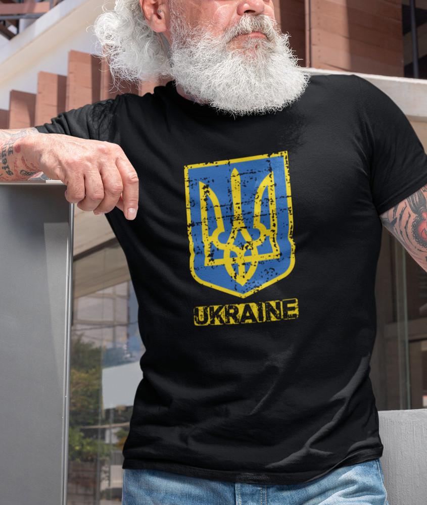 Украина Футболка Флаг Украины Поддержи Украину Винтажный Герб Трезубец Футболка