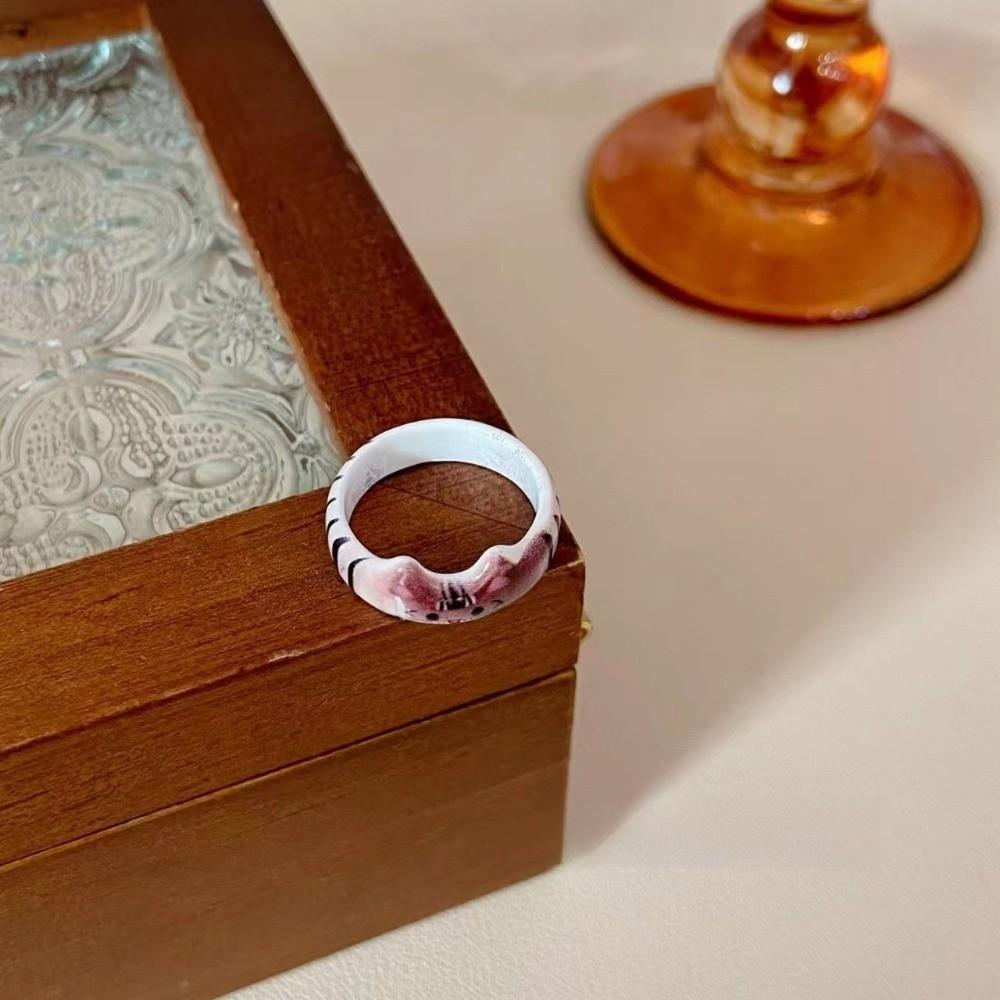 Unique Design Cartoon Ragdoll Cat Ring Creative Design Finger Ring Gift Resin Ring  Teenager