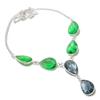 Iolite Quartz, Tsavorite Gemstone 925 Sterling Silver Jewelry Necklace 18"