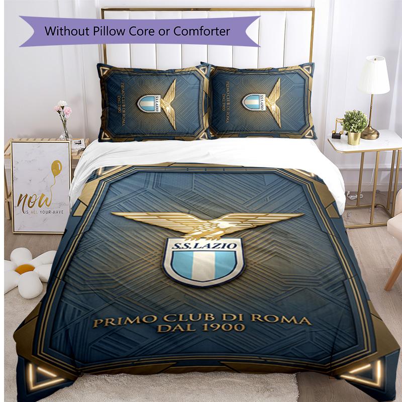 Lazio FC Printed 3PCS Bedding Set Breathable Duvet Cover with Pillowcases Decorative Bed Linen for Bedroom Home