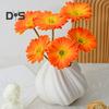 Искусственная Гербера Jamesonii со стеблем Реалистичный искусственный шелковый цветок Домашний офис Стол Центральная часть Искусственная цветочная ветка Цветочная композиция Украшение