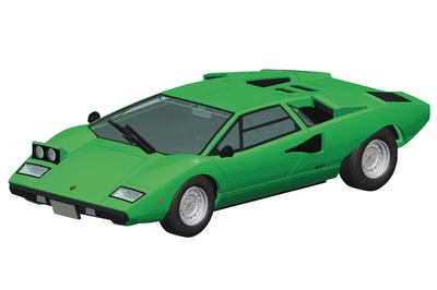 Aoshima Bunka Kyozai Серия Snap Kit Lamborghini Countach LP400 Зеленый Пластиковая Модель (АОСИМА) 1/32 Предварительно окрашенный 20-D
