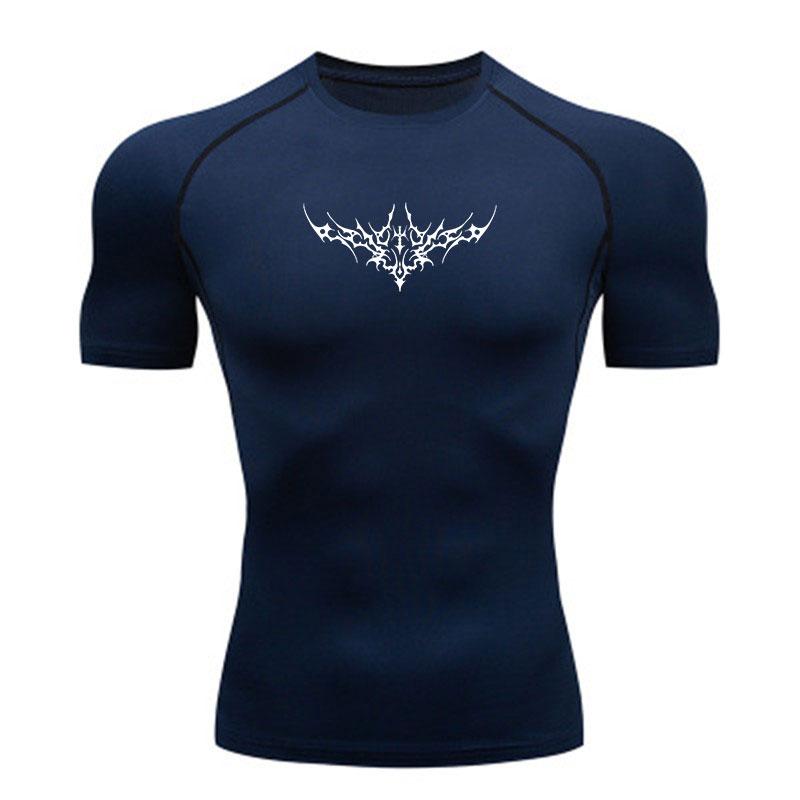 Men's Compression Workout Sport T-Shirt, Stylish Tribal Bat