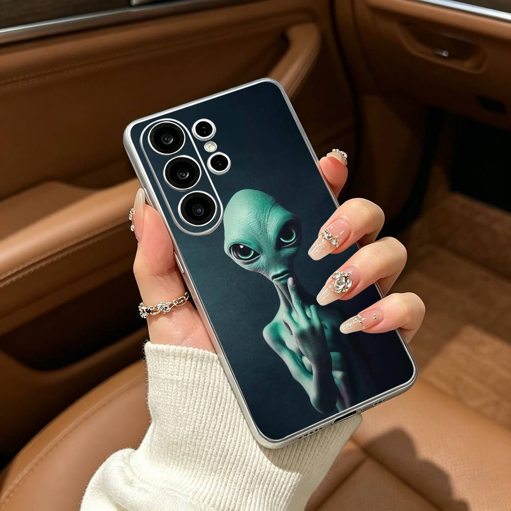 Уникальный Космический НЛО A-Инопланетянин-ES Чехол для Телефона Для Samsung S25,S24,S21,S22,S23,S30,Ultra,S20,Plus,Fe,Lite Прозрачный Чехол