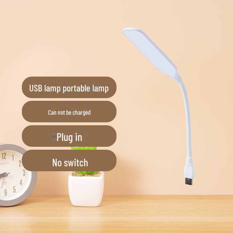 Компактная светодиодная USB-лампа для чтения — портативный ночник и защитное кольцо для глаз для использования у кровати или в дороге