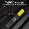 Pocket Keychain Flashlight USB-C Rechargeable Torch W/ Main Beam & COB Side Light Tail Magnet Torch for Outdoor EDC & Emergency
