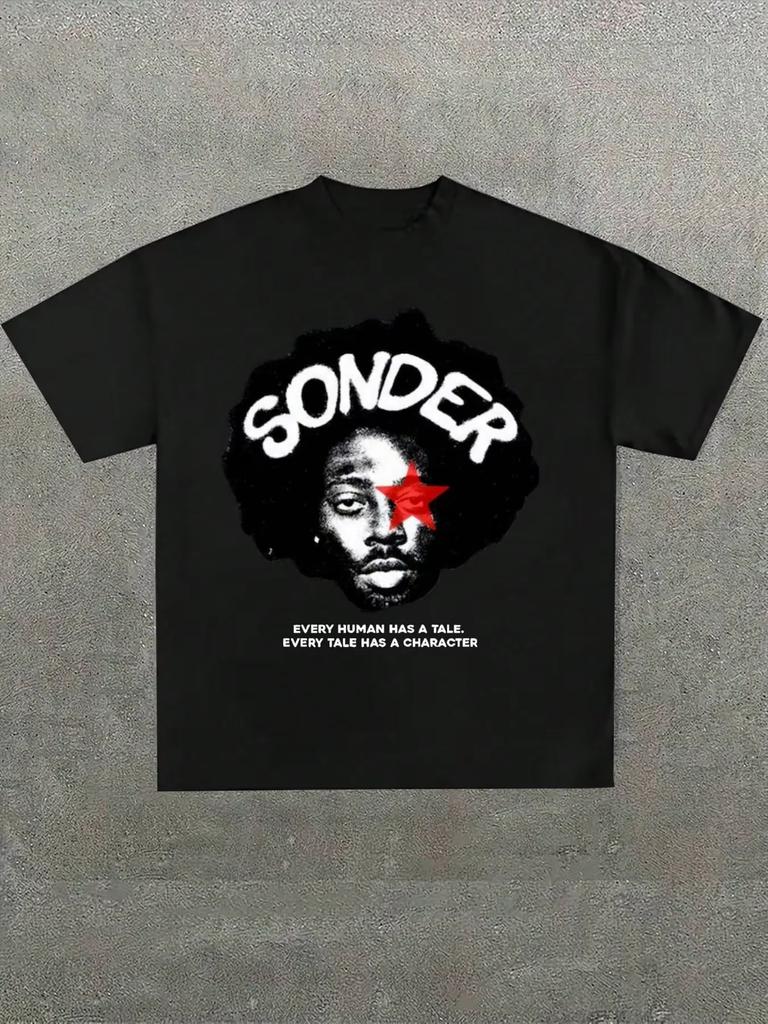 Sonder Brent Faiya.Z Casual Print Summer T-shirt Comfortable And Versatile Letter Pattern Cotton Tee Casual Retro Y2K Tee Tops