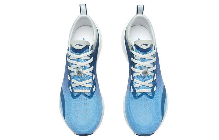 Li Ning Super Light 18 Fabric Slip Resistant Abrasion Resistant Low top Running Shoes Men's Sky Blue ARMR007-4