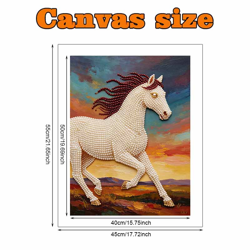 Horse 5D Pearl Painting Handmade DIY Home Office Desktop Decoration Painting Threedimensional