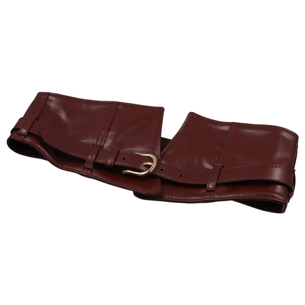 Регулируемый Эластичный Куммербунд Кожаный Корсет на Талию Элегантный Широкий Пояс Платье