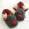 Funny Christmas Elk Slippers Women Men Indoor Shoes Soft Warm Plush Cute Paw Winter Slipper Couples Home Non-slip Floor Slides
