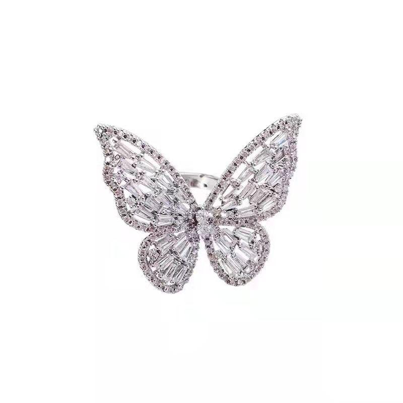 Trendy Non-Fading Hollow Butterfly Ring - Exaggerated Fashion Hand Jewelry
