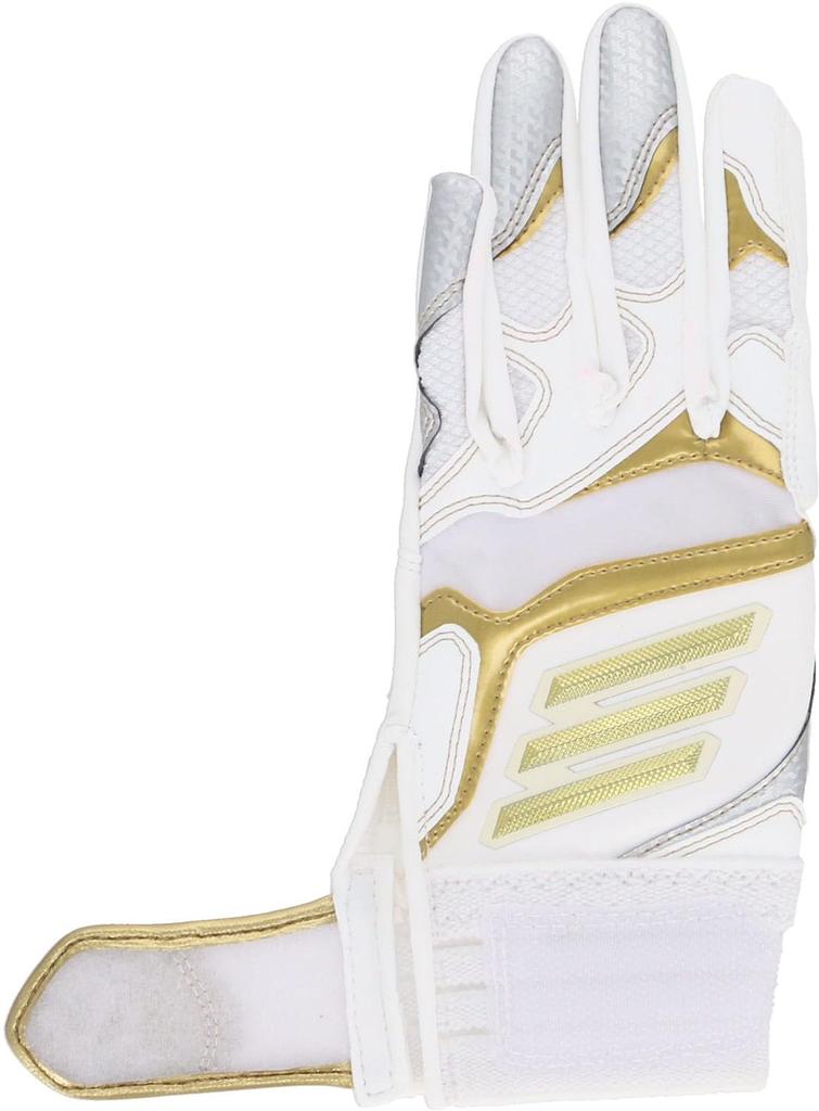 Adidas Baseball Batting JL LBG904 Gloves, 51, Junior, White/Gold (1182),