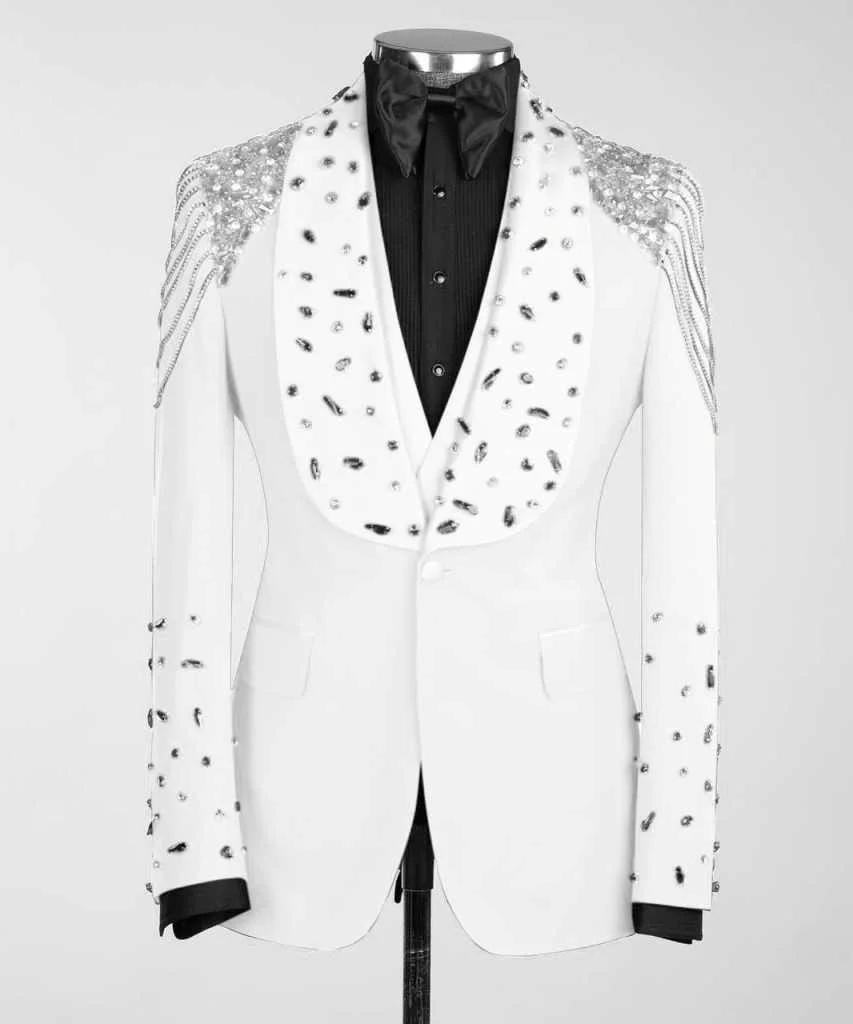 Изысканный хрустальный мужской костюм-тройка, вечерние платья, платья для особых случаев, мужской сценический костюм, платья знаменитостей, выпускные платья