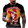 Trend Fashion Funny Santa Claus Graphic T Shirts for Men Personality Leisure Holiday Printed Round Neck Short Sleeve Tees Tops